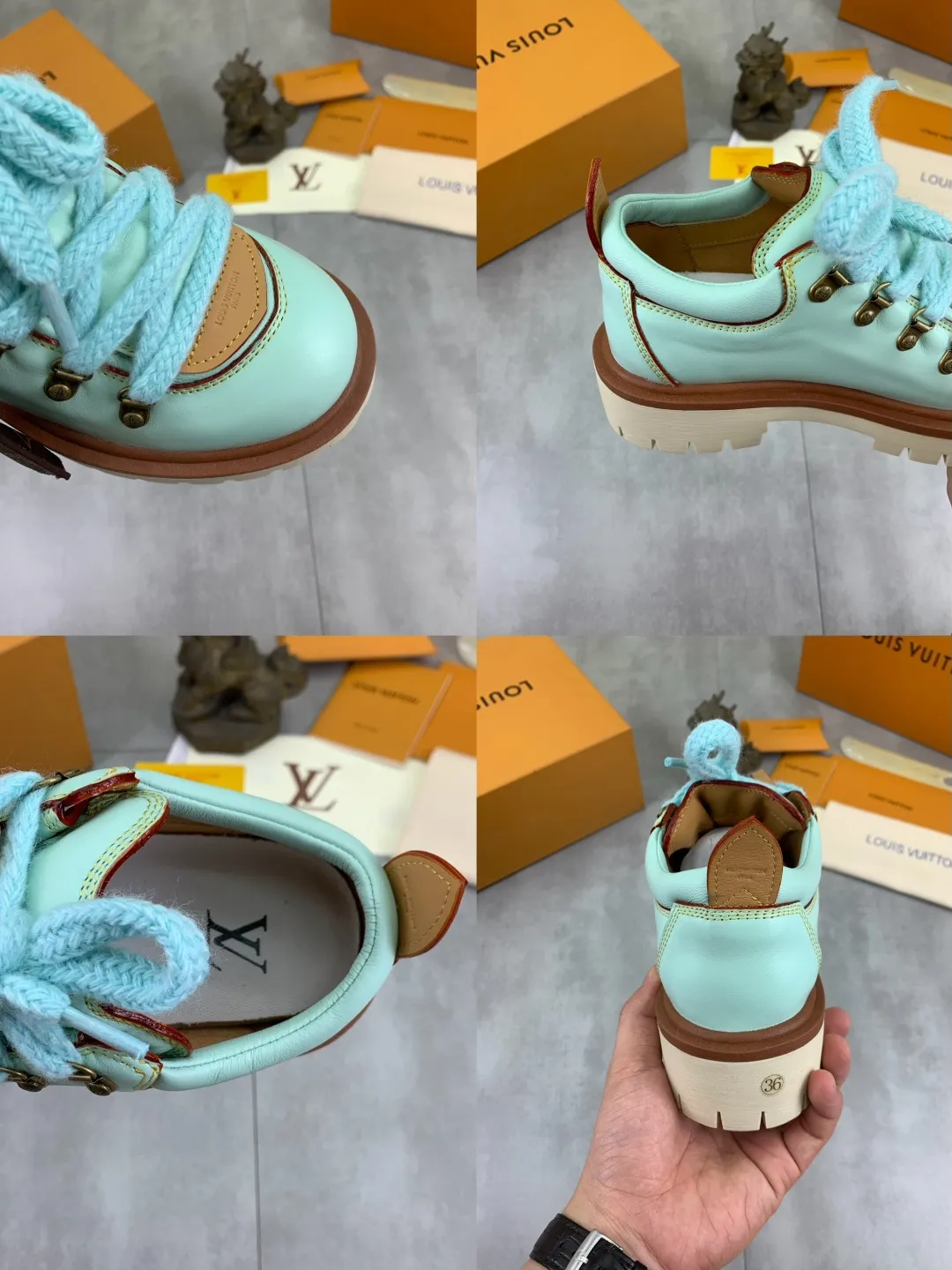 Men's shoes 💰P680 new LV | Louis Vuitton 🧡💚2025 autumn and winter new models, top version ⚠️ The counter features the latest LV REMIX lace-up mountaineering derby shoes, new hard goods 🆕 ❥BS purchasing level! Full of high-end feel! A popular model among bloggers at home and abroad, it’s retro and fashionable, and looks stunning on your feet! Mainly recommended models on the official website★ ━━━━━ ЅᏇєєt ━━━━━ ▪️Upper: top-grade first-layer cowhide ▪️Lining: imported sheepskin ▪️Outsole: original open-molded TPU non-slip outsole ▪️Sole height: 3.5cm ▪️Shoe size: Women 35-41 (41 customization is not returnable) Male 39-45 (46 customized, non-refundable)